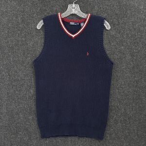 Polo Ralph Lauren Sweater Vest Mens XL Navy Blue V Neck Preppy Pullover Casual